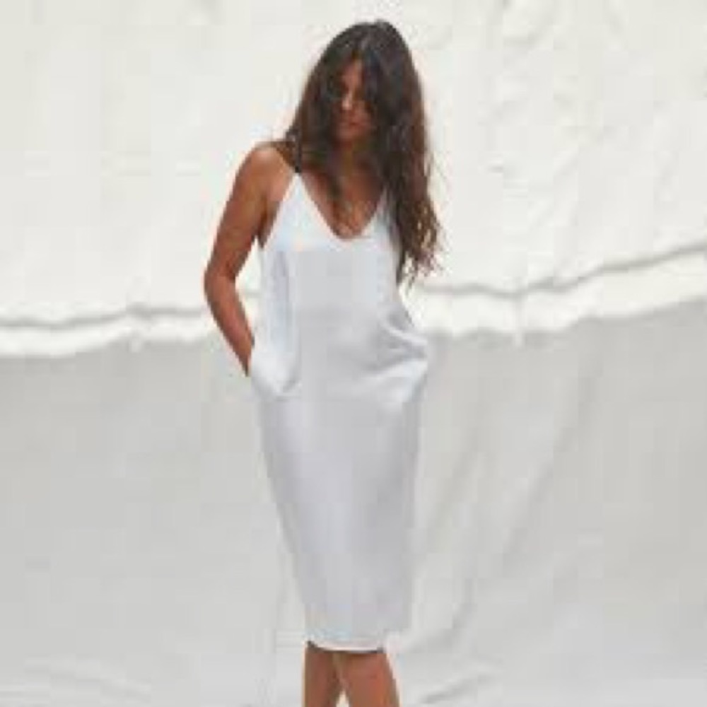 Lunya Washable Silk Slip Dress Cloud